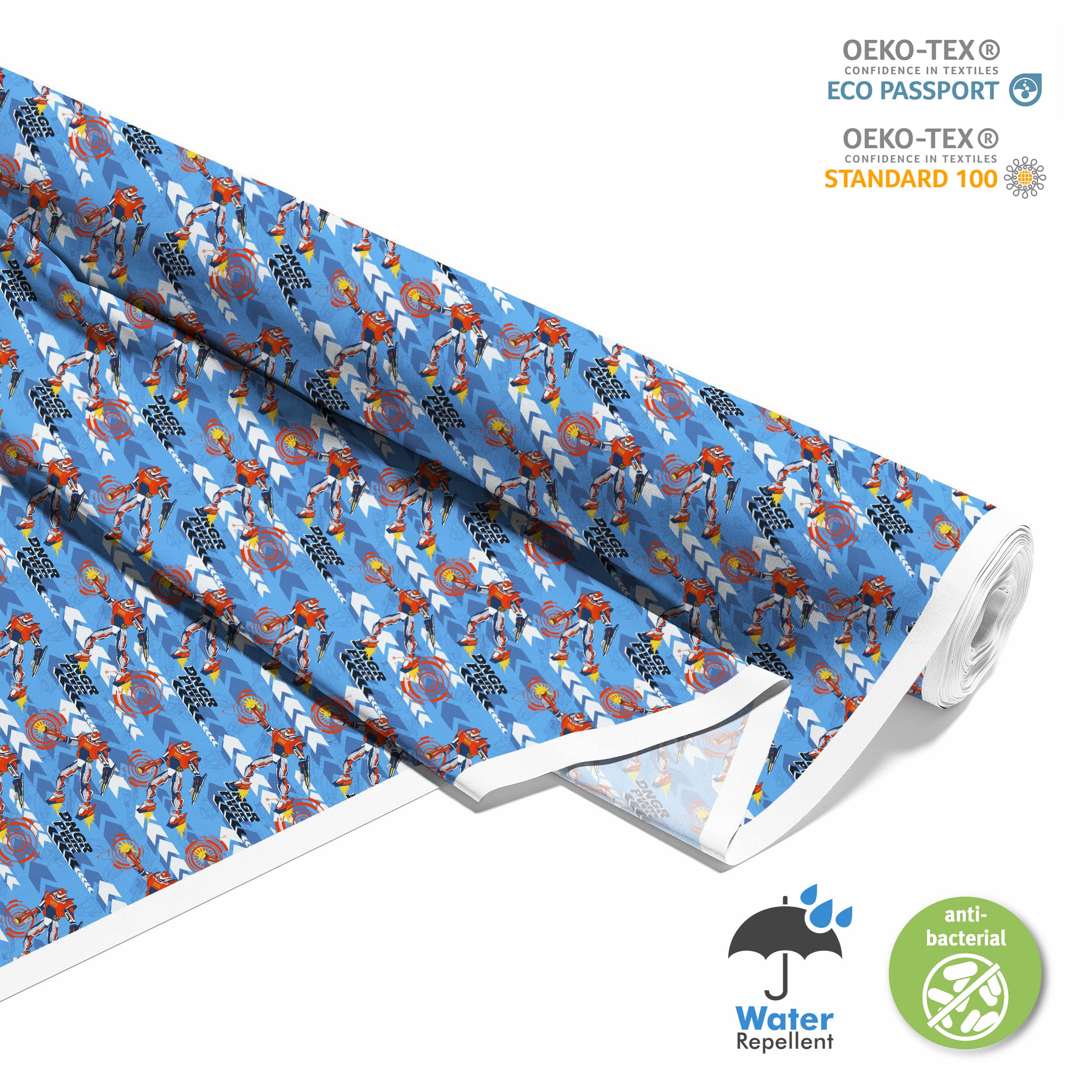 HEKO PANELS Oxford Wasserdichte Meterware Canvas-Stoff Polyester Zum Nähen Möbelstoffe Dekostoffe Handwerken Wasserabweisend Blickdicht Roboter 5 Meter 155 x 500 cm