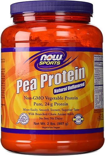 Miniatura 1 de 100% Pure Pea Protein Now Foods Powder 2 libras (paquete de 2)