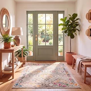 Safavieh Marabel Area Rug, Woven Polypropylene Carpet in Grey / Yellow, 120 X 180 cm