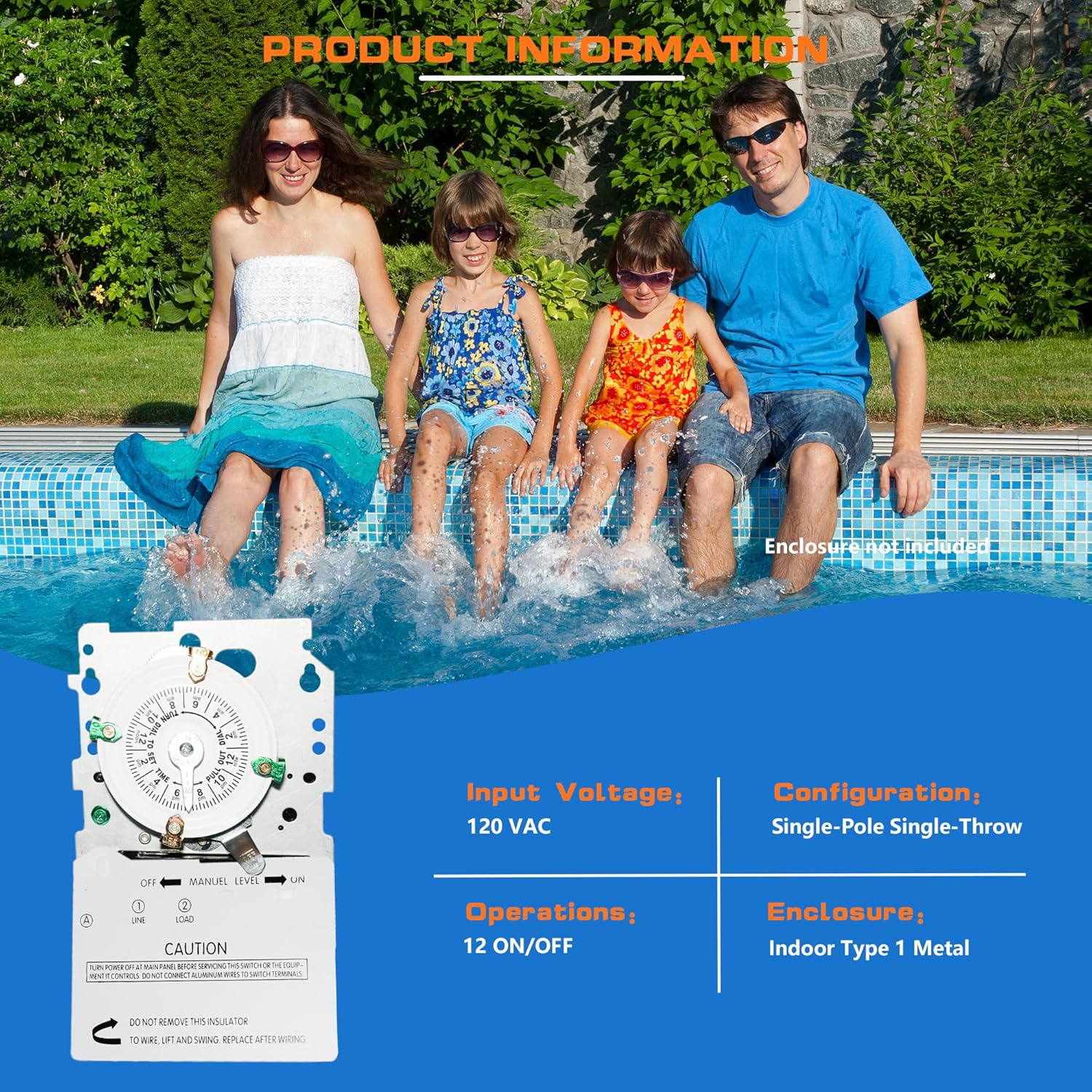 T101M Electromechanical Timer Switch Versatile Scheduling Manual Override,Mechanism Only