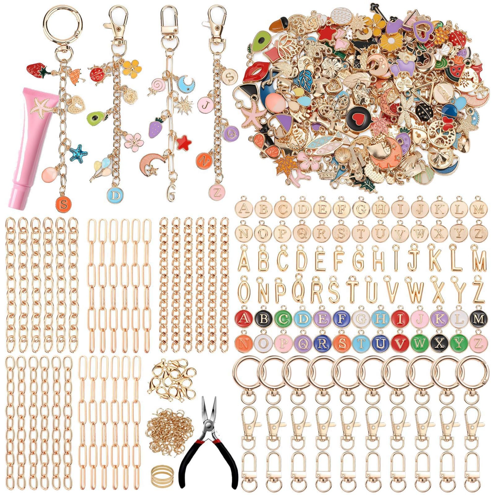 DIY Schlüsselanhänger Bastelset, Komplett Handmade Set (500 Stück)