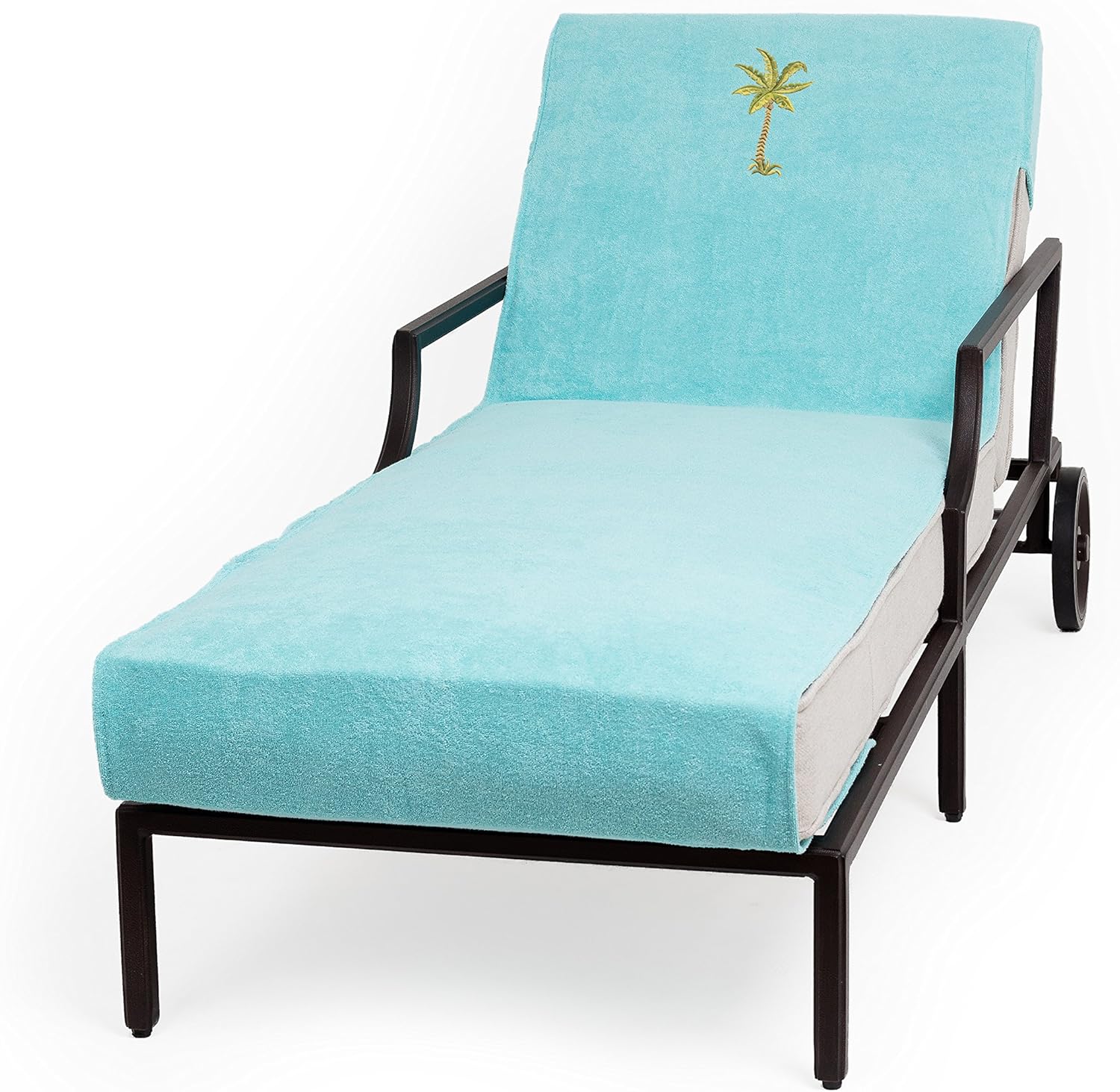 Linum Home Textiles CL45-SNP-PLM Palm Tree Chaise Lounge Cover, Aqua