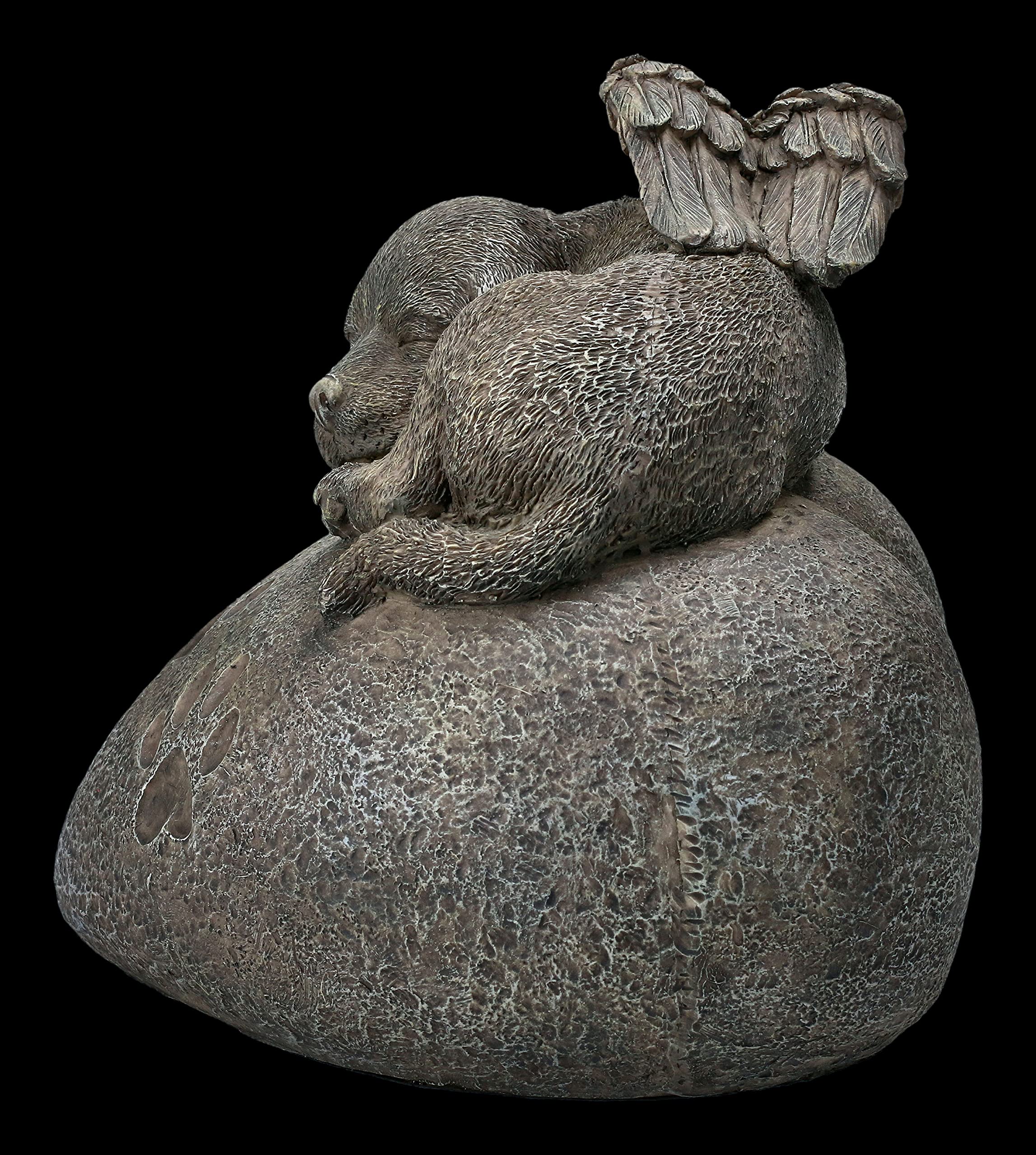 Figuras Shop GmbH Tier-Urne - Hunde-Engel sobre el corazón en Steinoptik - Hunde-Urne, handbemalt