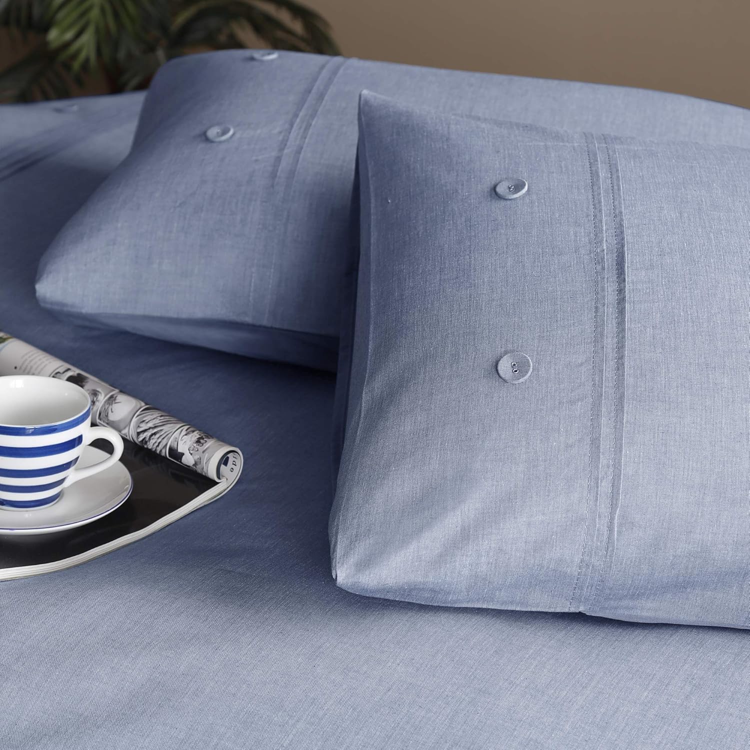 Yarn Dye Chambray Duvet Cover Set Single, 6003/3.A1.01 Amazon.co.uk