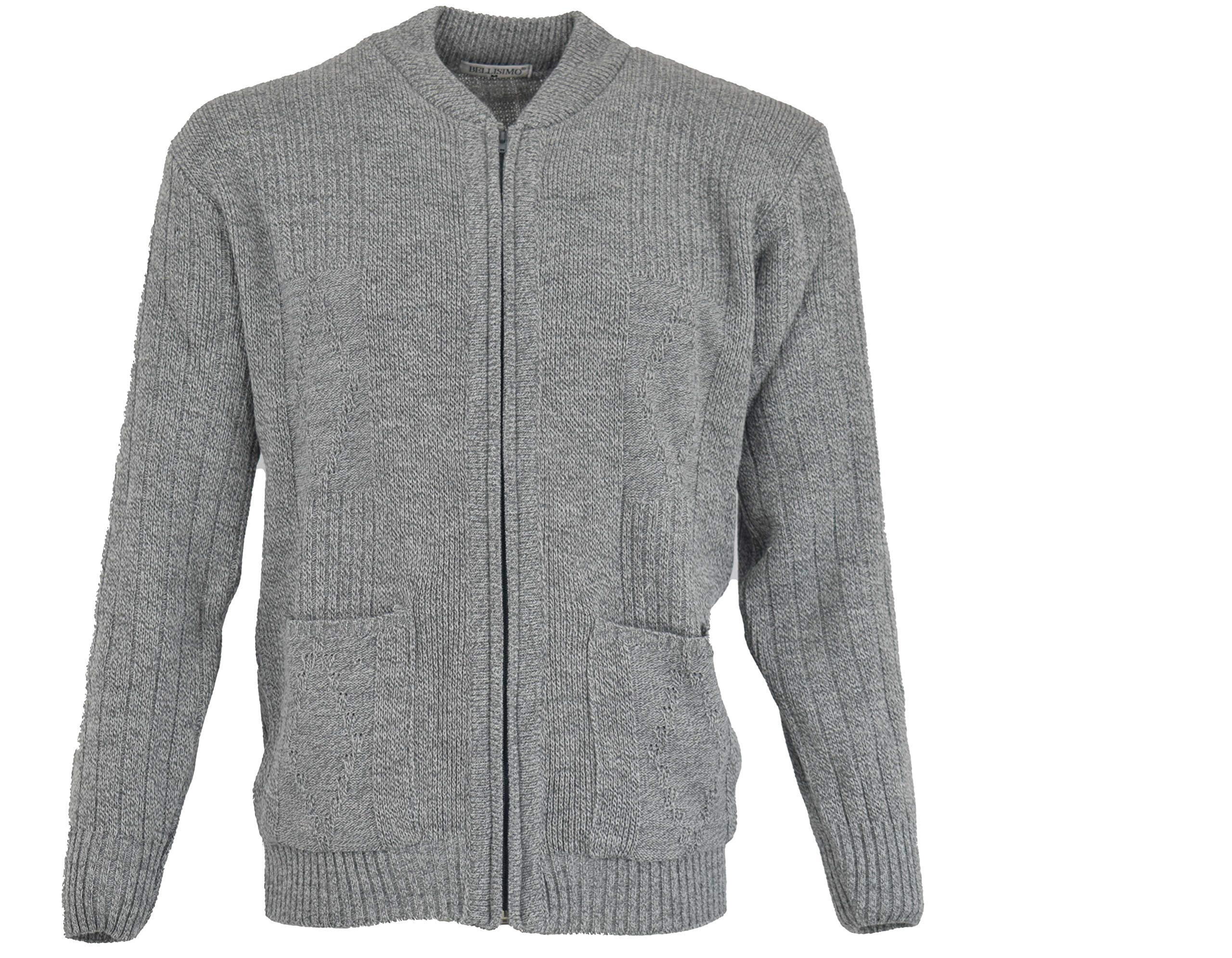 Men's Zip up Bellisimo Casual Plain Cardigan