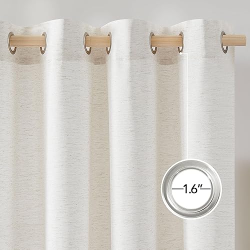 Miniatura 10 de Beauoop Cortinas semitraslúcidas para ventana, 84 pulgadas de largo para habitación de niñas, dormitorio de niñas, bonitos pompones y lunares