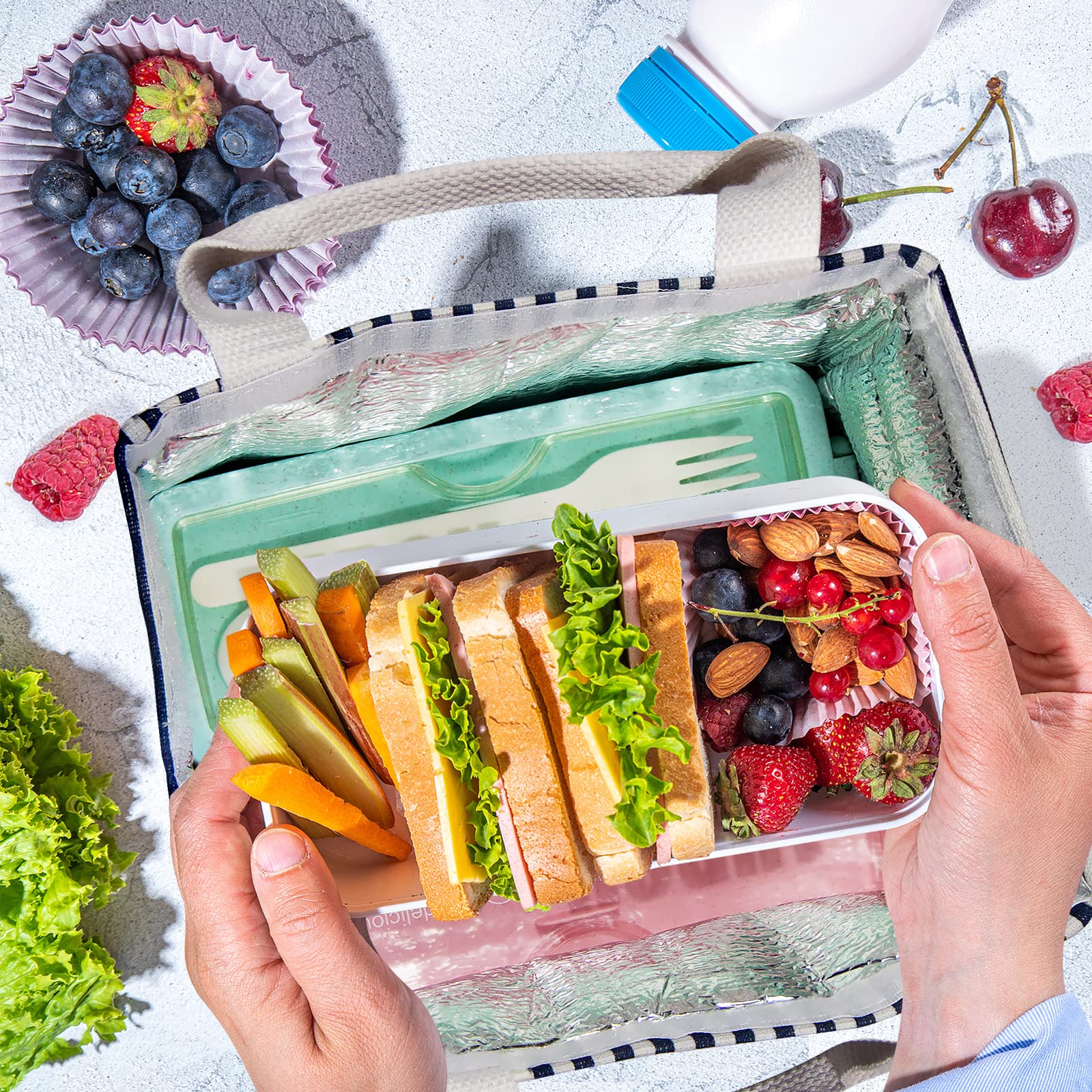 Isolierte Lunchbox Tasche – Große Kapazität, Wasserabweisend, Für Picknick, Büro & Unterwegs