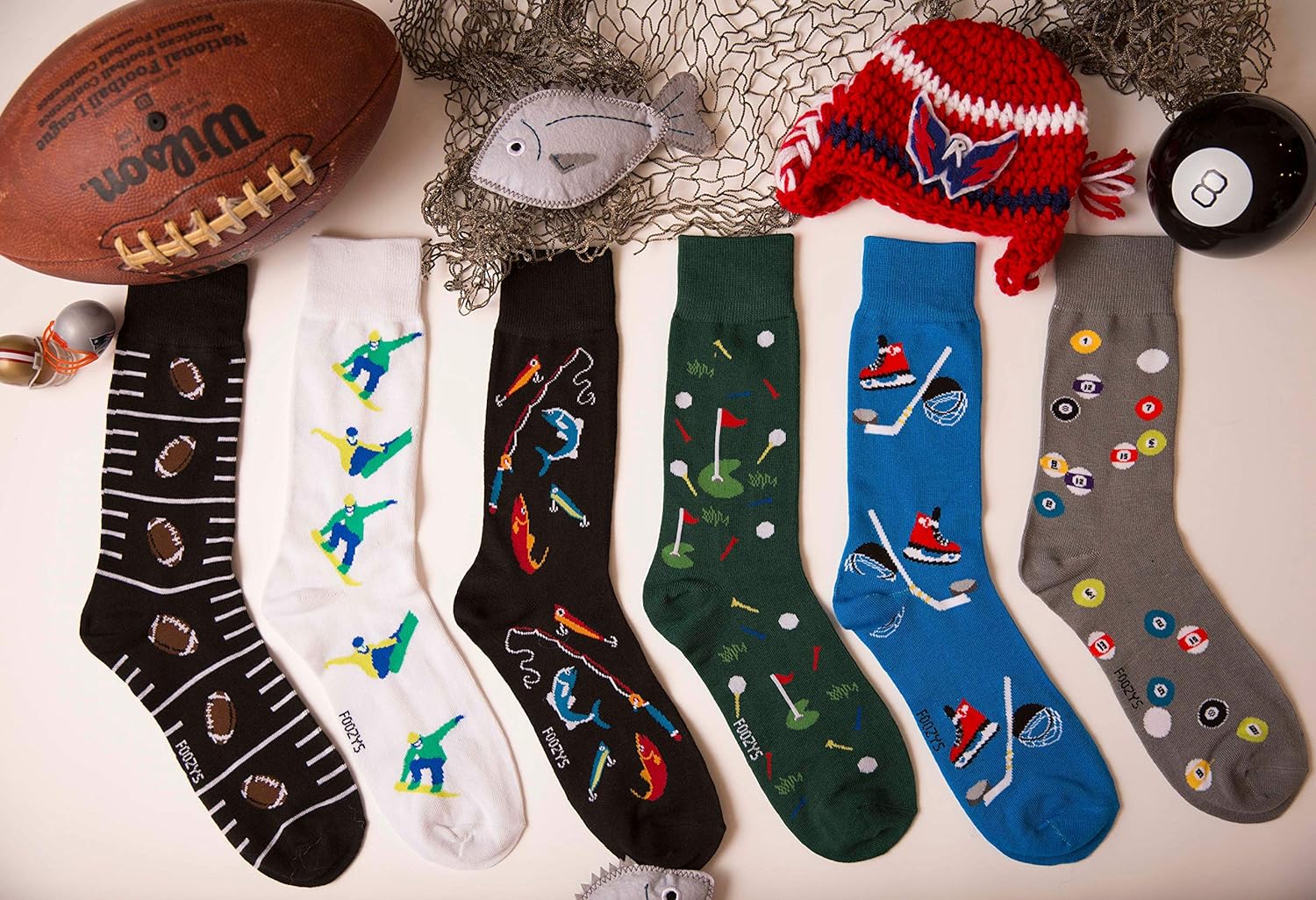 Foozys Men’s Football Cool Sports Novelty Crew Socks | 2 Pair… - Image 5