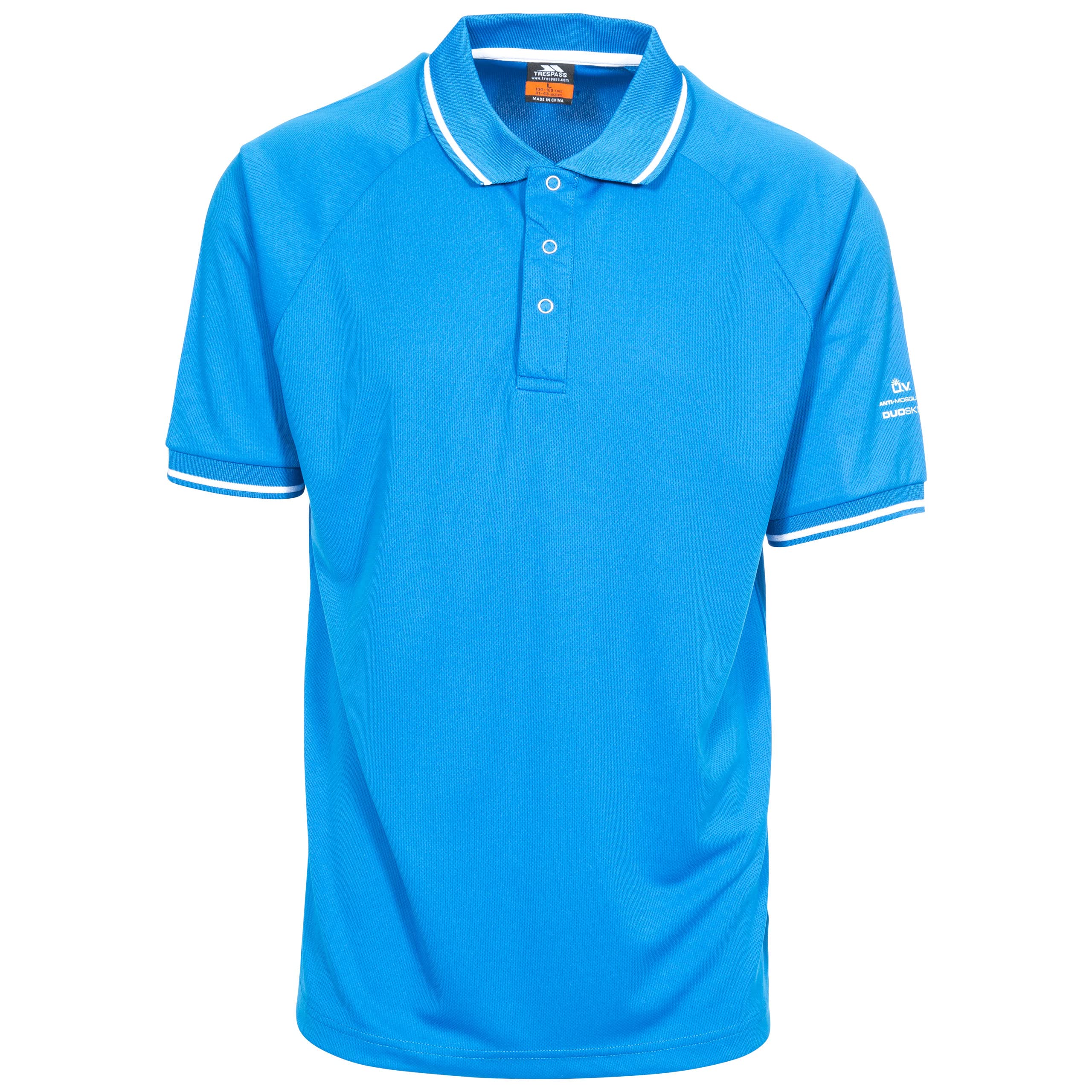Trespass Men's Bonington Mosquito Repellent Quick Dry T shirt With Uv Protection, Bright Blue, S UK