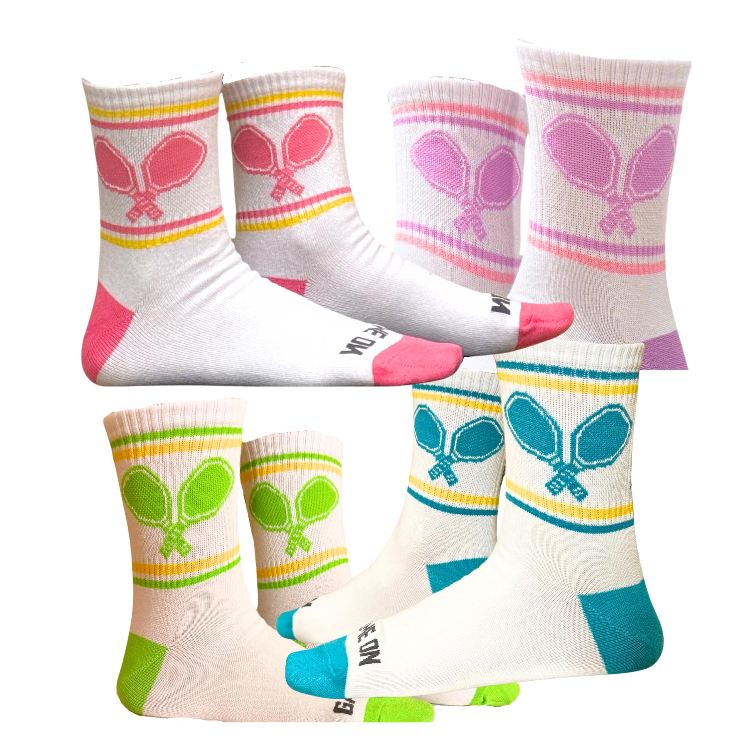 PBF Pickleball Socks for Men & Women, Athletic Crew & Quarter Length, Moisture Wicking Dri Fit Cotton, Tennis Squash Padel-image-30