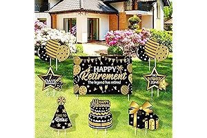 Happy Retirement Yard Sign Decorations - 8-Pack