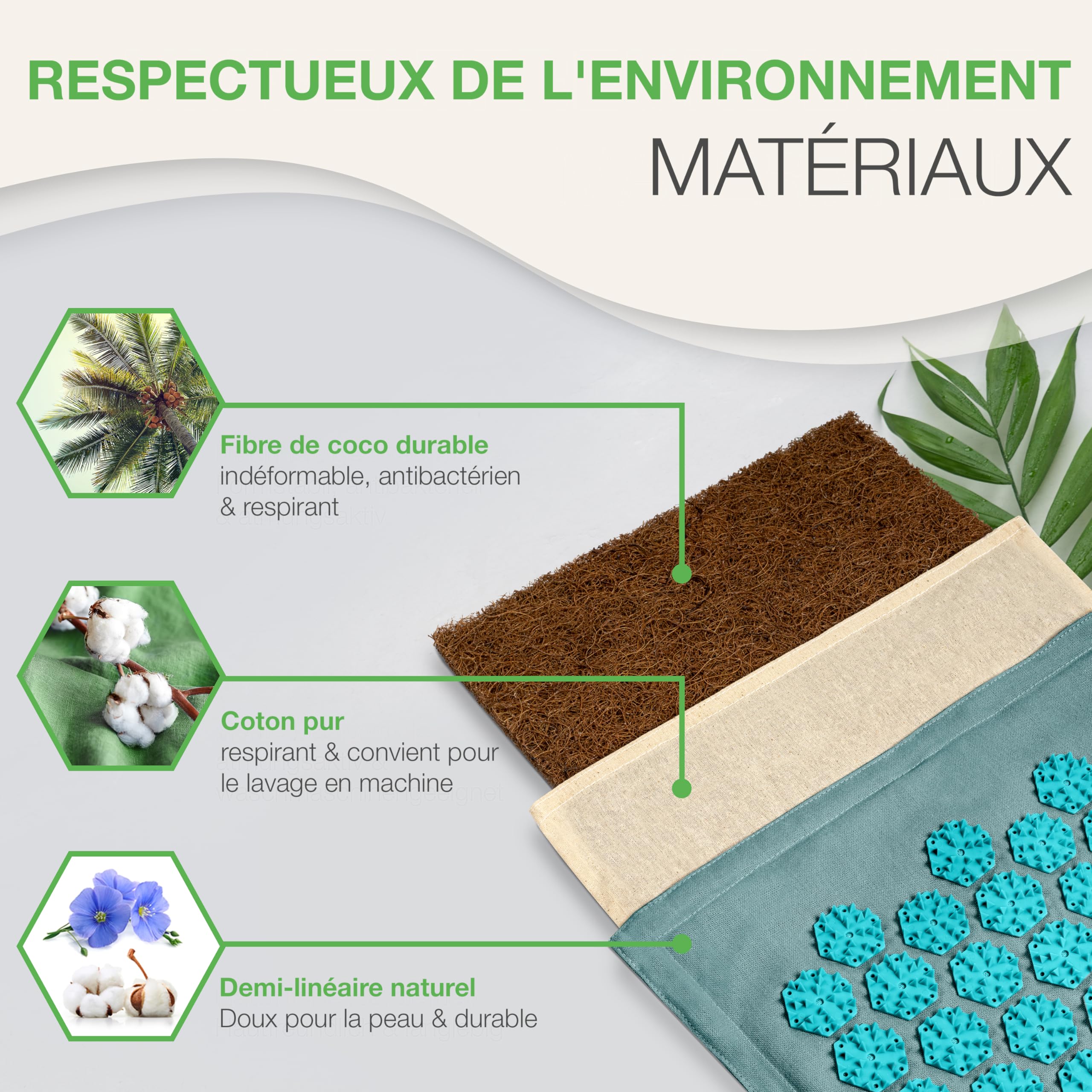 BACKLAXX® Tapis d'Acupression pour Pieds 2116 Picots, Tapis Massage Pieds