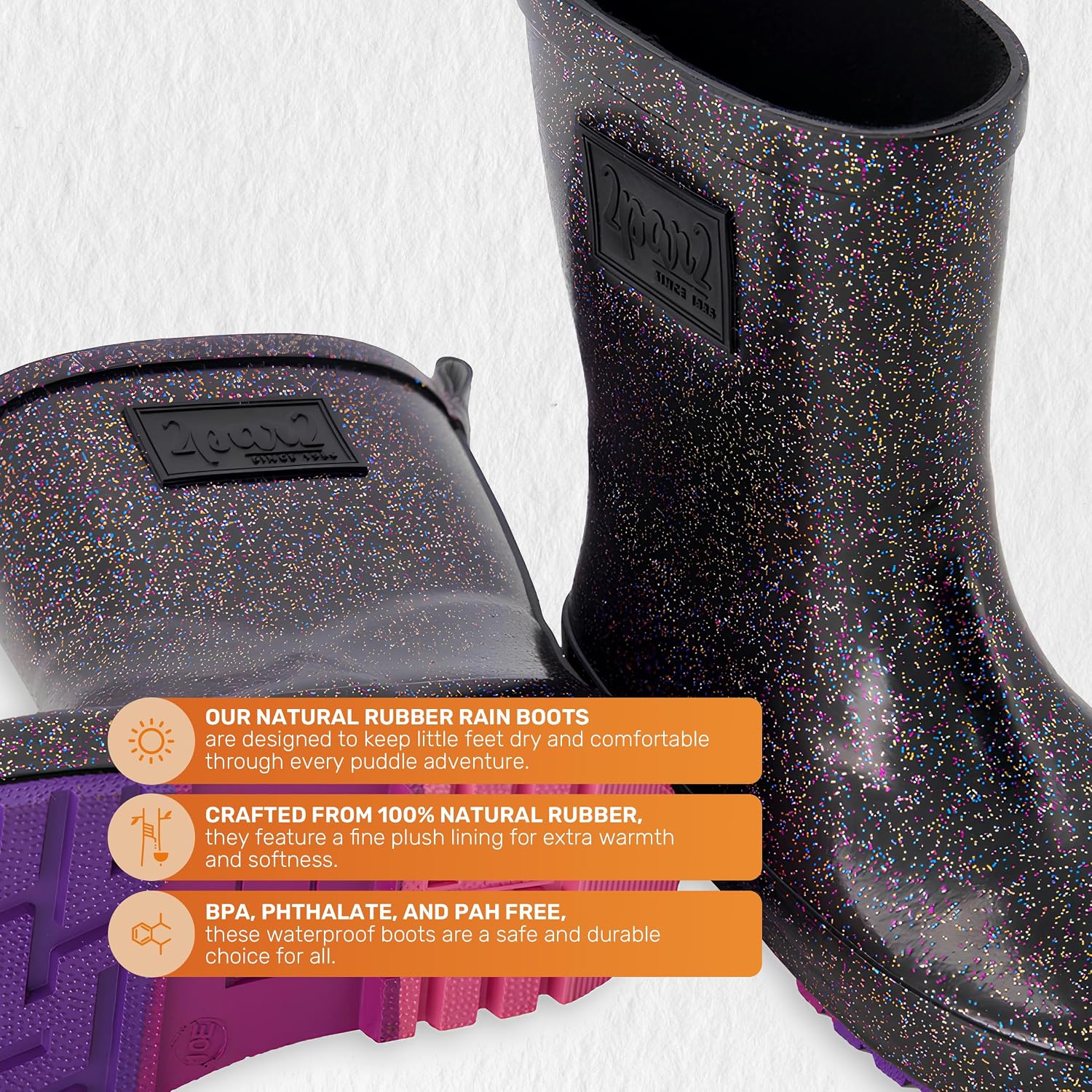 Deux par Deux Kids Unisex Girl Boy Rain Boots
