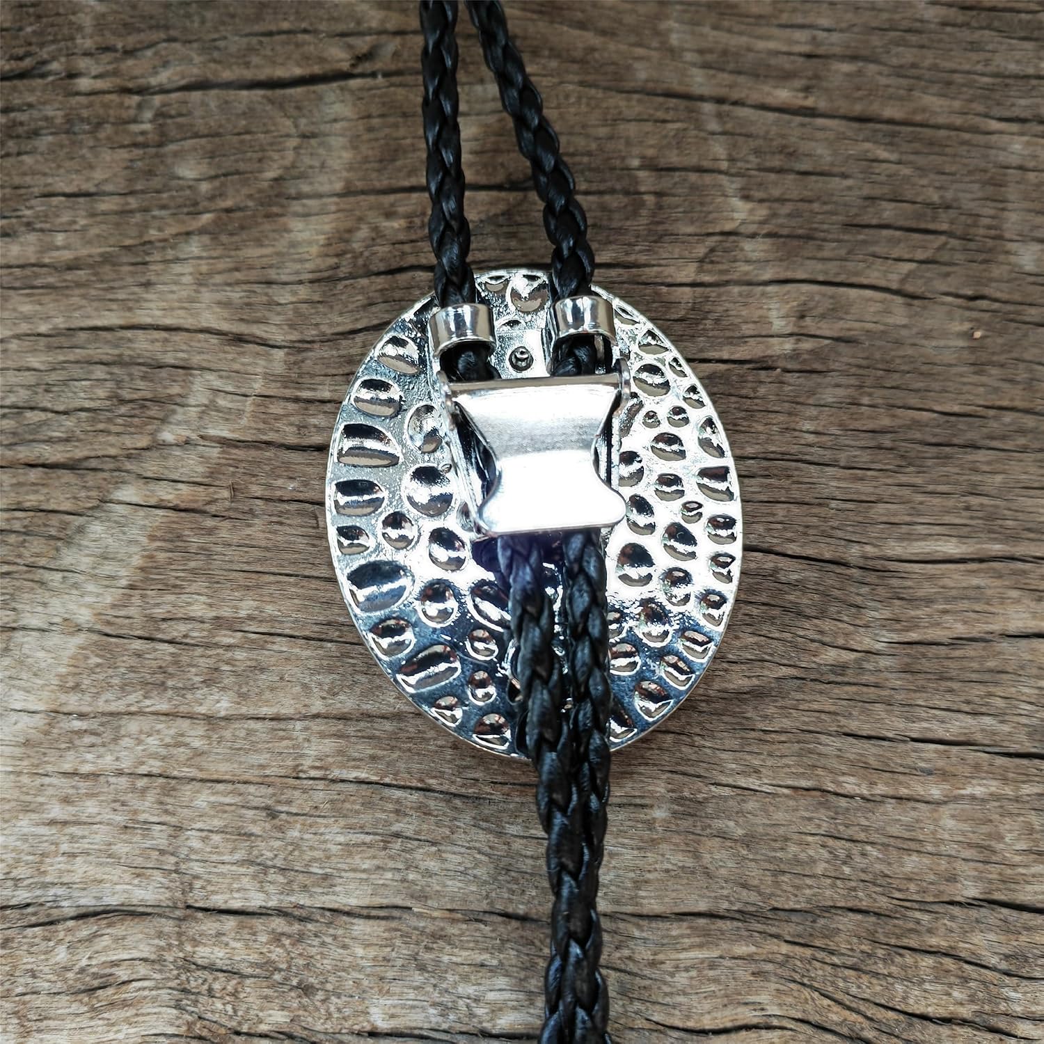 Bolo Tie for Men,Cowboy Necklace,Grass Natural Stone Bola Bolo Tie - Faux Leather Wedding Necklace(Mother of Pearl)
