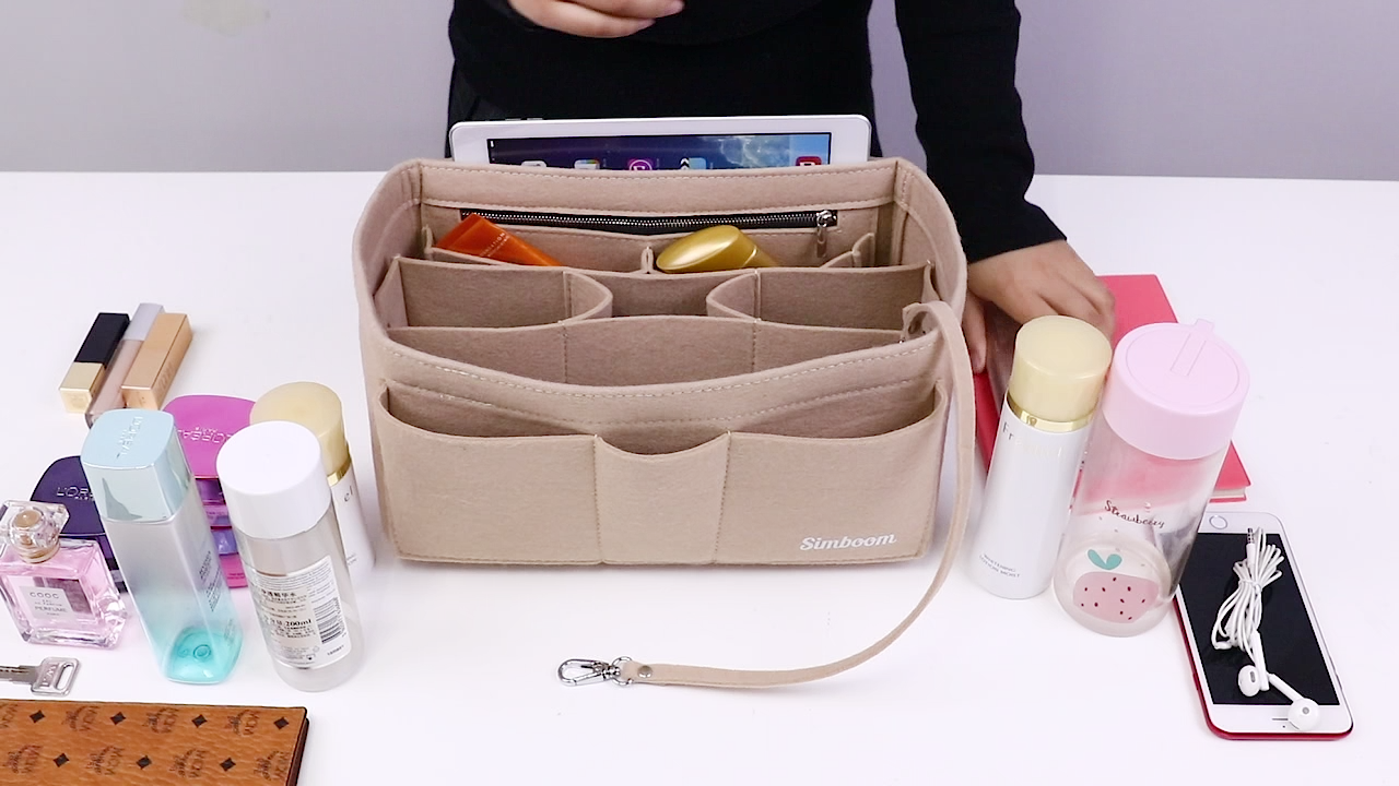 Organisateur De Sac à Main SIMBOOM - Feutre Beige XL - Poches Multiples Et Détachable