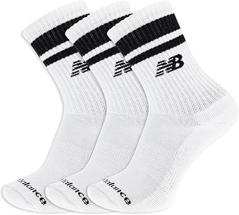 New Balance Unisex Adult Organic Cotton Crew & Mid-crew Socks - 3 Pairs - Arch Support
