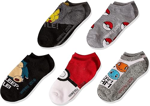 Pokemon Paquete de 5 calcetines invisibles para niños