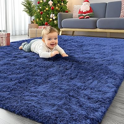 OLANLY Area Rugs for Living Room Bedroom, Machine Washable 4x5.9 ft Soft Fluffy Shaggy Bedside Rug, Indoor Floor Carpet for Kids Girls and Boys, Dorms, Nursery Rooms, Home Decor Aesthetic, Grey