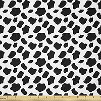 Vista 23 de Ambesonne The Yard, muñecas japonesas Kokeshi con estampado de flores de Sakura, estampado cultural, tela de punto elástico para ropa, costura