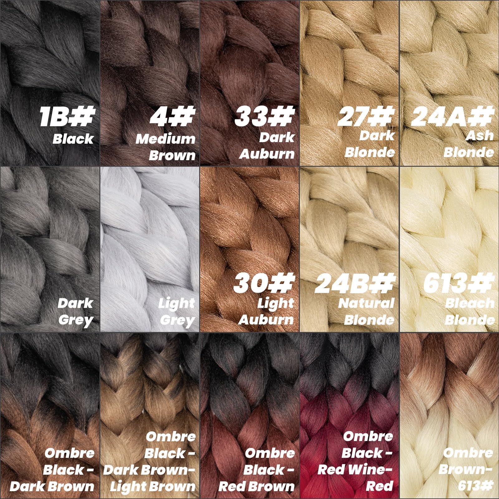 Dcbaboo Brown Hair Extensions for Braiding Jumbo Braiding Hair Extension 5packs 24inch Synthetic Hair Kanekalon Ombre Braids Extensions Hair Afro Crochet Twist Box Braids 500g - Image 4