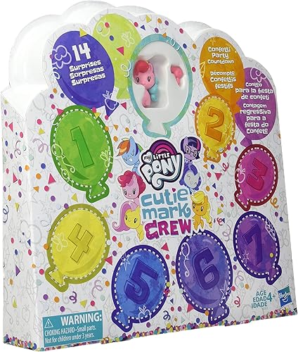 Miniatura 4 de My Little Pony Toy Cutie Mark Crew Confeti Party Countdown Coleccionable, paquete de 8 con 14 sorpresas