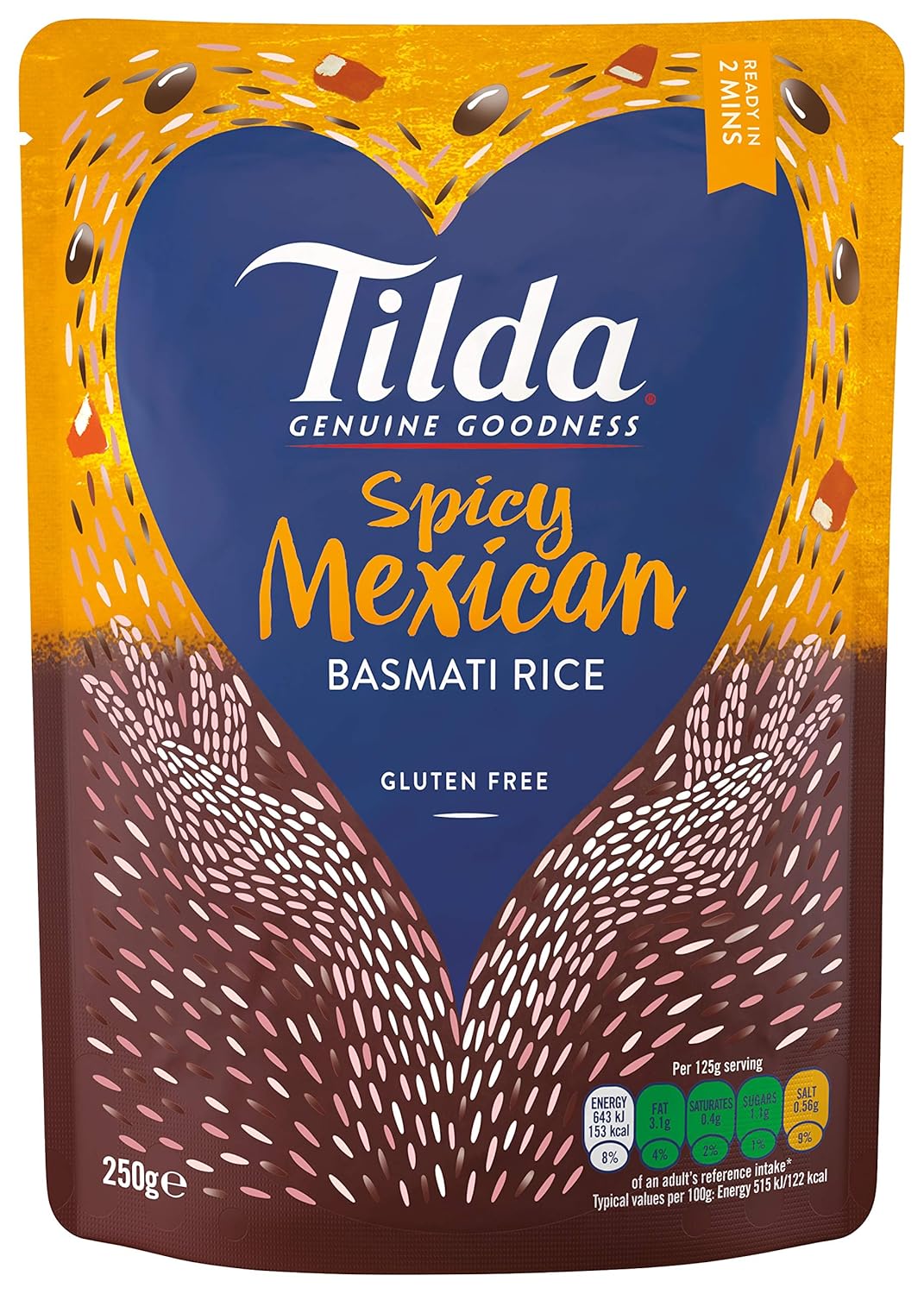Tilda Steamed Basmati Mexican Bean and Chilli Rice 250 g