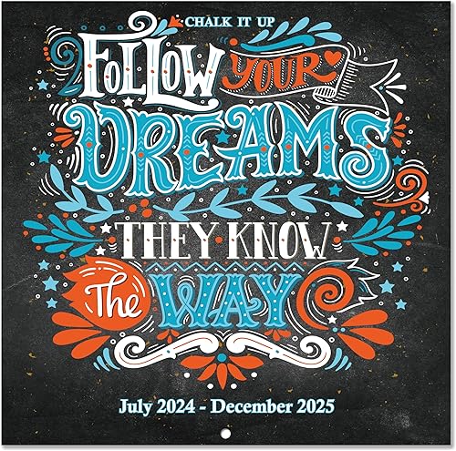 Calendario 2024-2025  Calendario de pared 2024-2025, julio 2024  diciembre 2025, 12 x 24 pulgadas (abierto), calendario de pared 18 mensuales,