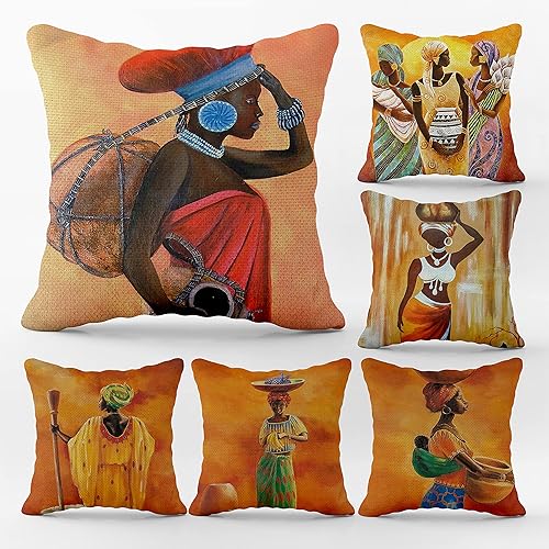 Miniatura 6 de (RB) - Juego de 4 fundas de almohada de 18 x 18 pulgadas, decoración de estilo maya, regalo de amante maya, decoración de estilo azteca maya,