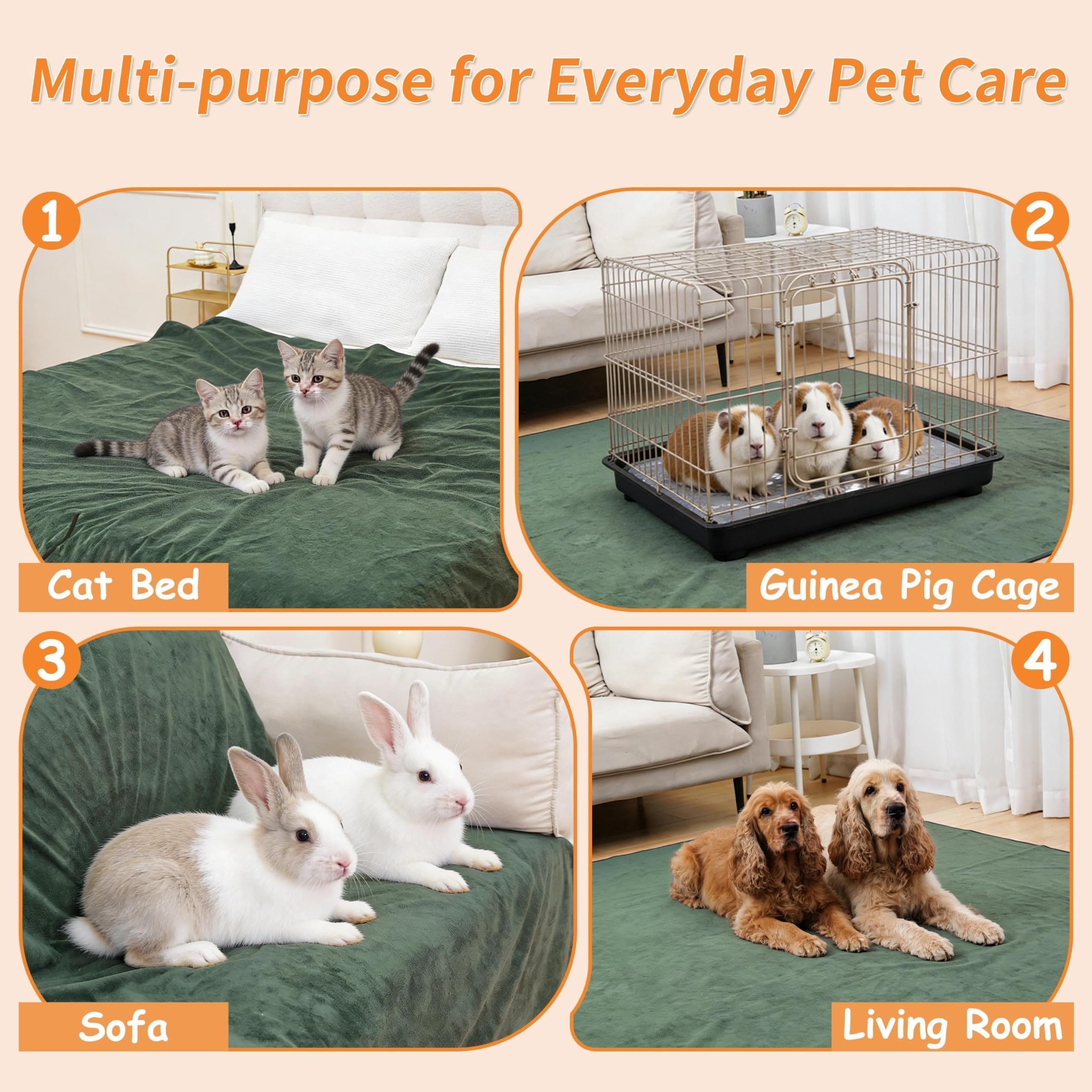 Bunlitent Almohadillas lavables para orina para perros de 165 x 122 cm, 3 paquetes de almohadillas extragrandes, reutilizables, lavables, con secado rápido, absorbentes y para parto de cachorros, para