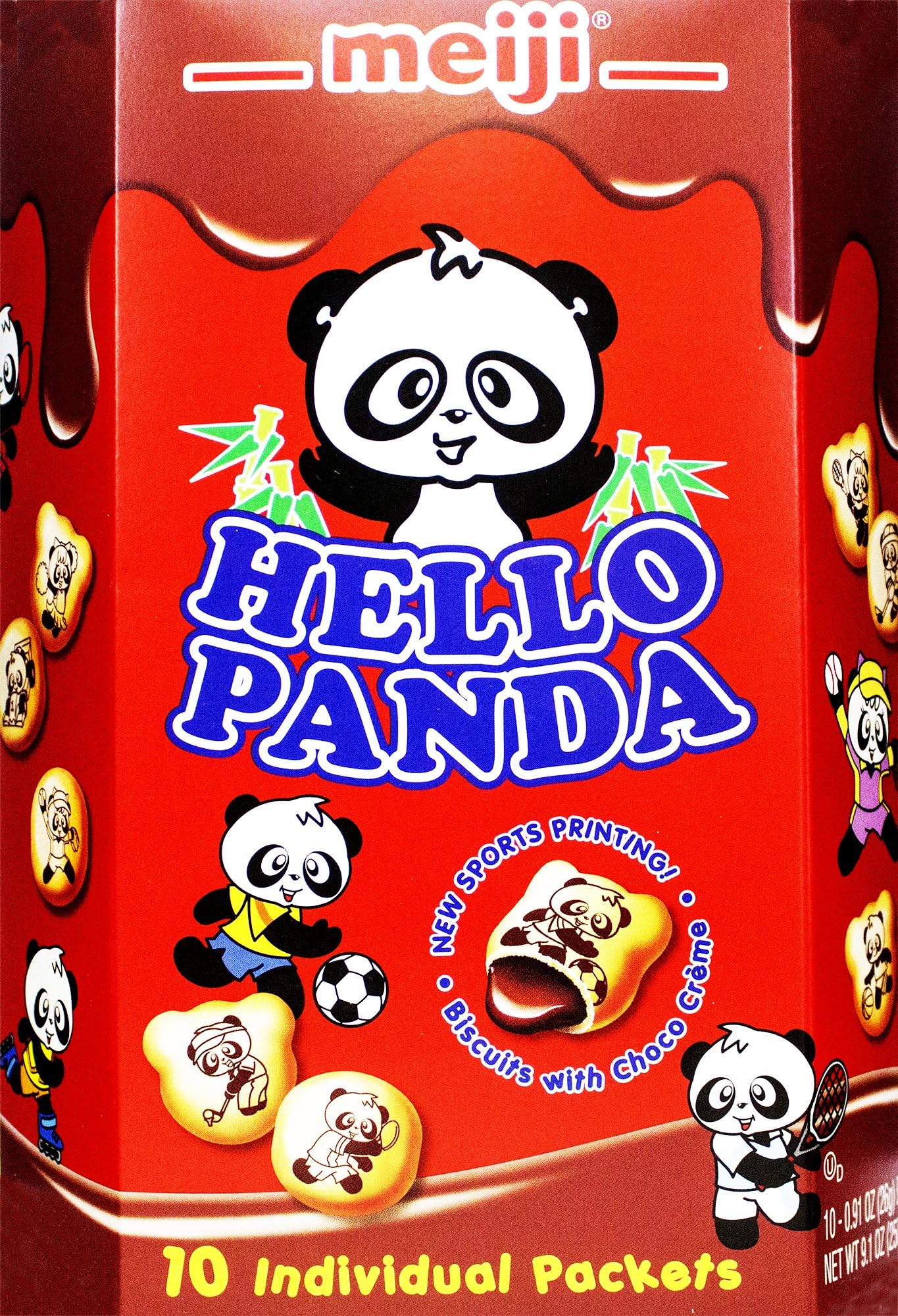 Hello Panda Family Pack Cookies, Chocolate, 9.1 oz (10 Individual Packets)