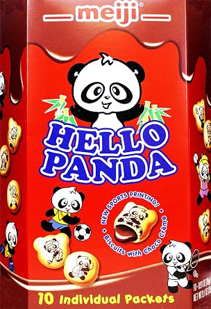 Meiji Hello Panda Family Pack Cookies، Chocolate، 9.1 oz 10 حزم فردية