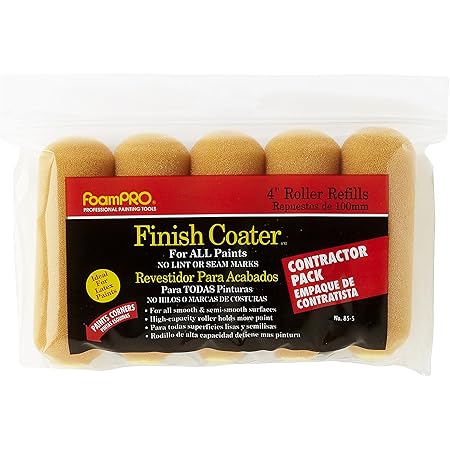 FoamPRO 85-5 Foam Paint Roller Refills, 4 Inch (Pack of 5)