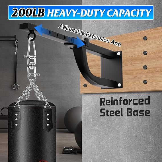 YORWHIN Punching Bag Hanger, Boxing Bag Wall Bracket Heavy Hanger Rated Hanging Stand Silent Rotation for Home Gym Indoor Outdoor Boxing Exercise