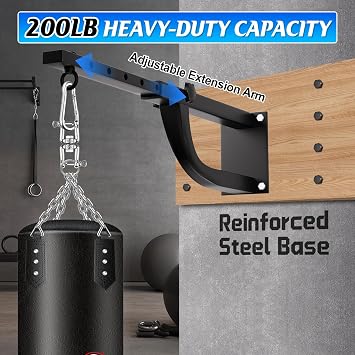 YORWHIN Punching Bag Hanger, Boxing Bag Wall Bracket Heavy Hanger Rated Hanging Stand Silent Rotation for Home Gym Indoor Outdoor Boxing Exercise