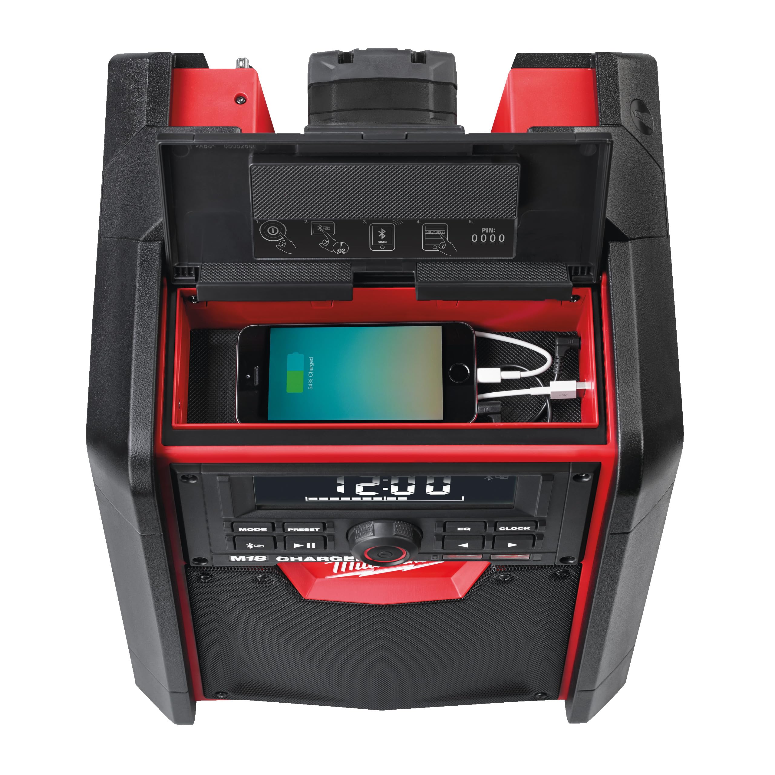 Milwaukee 4933446639 Netz/Akku-Radio M18RC/0, 40 W Verstärker, 18V 