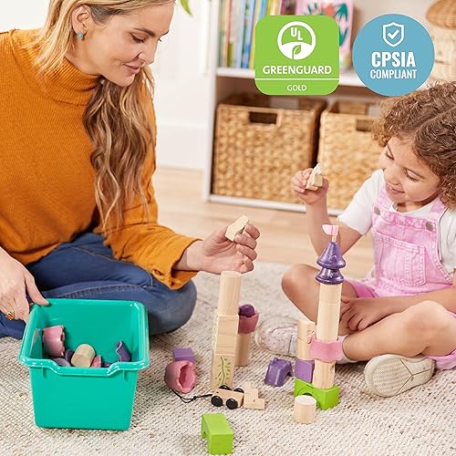 Miniatura 7 de ECR4Kids Cubo de almacenamiento frontal con cucharada, organización multiusos, esmeralda, 5 piezas