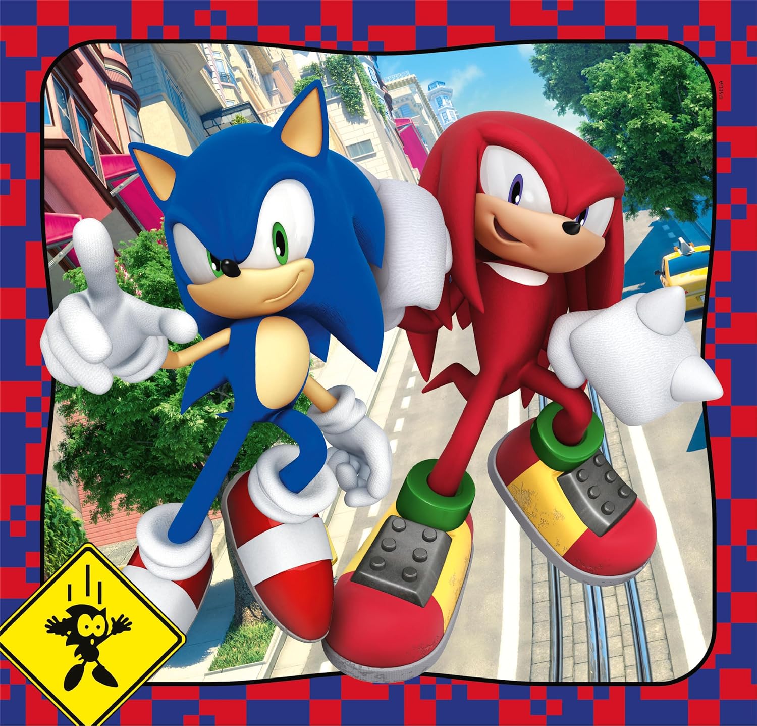Clementoni - Sonic Supercolor Puzzle-Sonic-3x48 (Includes 3 48 Pieces) Children 5 Years, Cartoon Jigsaw Puzzles, Made in Italy, Multicoloured, 25320