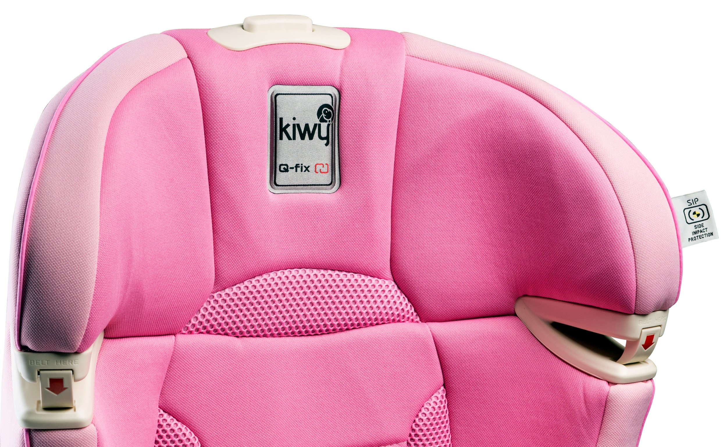 Kiwy 14003KW07B fotelik samochodowy dla dzieci SLF23 z adapterem Q-Fix do Isofix, grupa 2/3, 15-36 kg, candy pink