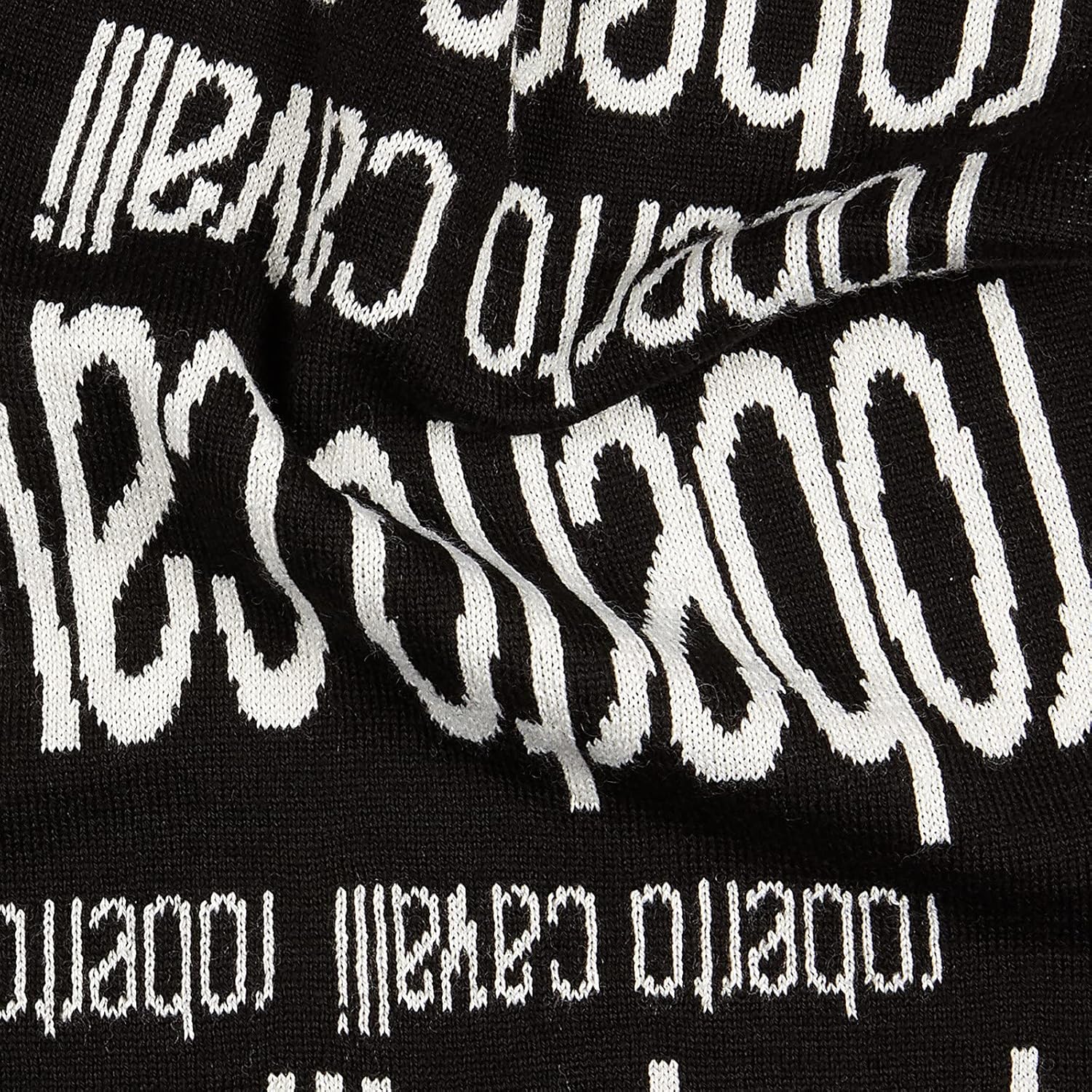 ROBERTO CAVALLI black/white Wool Blend Scarf