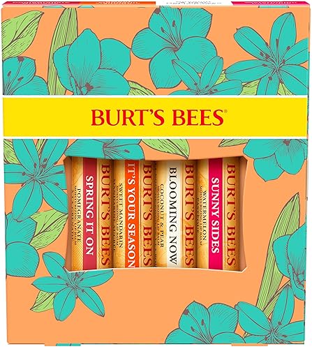 Miniatura 7 de Burt's Bees Ideas de regalo juego de bálsamo labial Just Picked, granada, sandía, mandarina dulce, coco y pera, tratamiento labial de origen