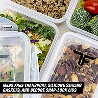 Vista 4 de ThinkFit Recipientes para preparación de comidas, sin BPA, herméticos, ideales para preparación de comidas y control de porciones, reutilizables