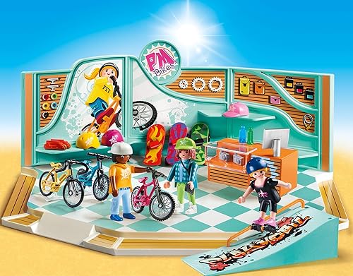 Miniatura 3 de Playmobil Tienda de bicicletas y patinaje, Multicolor