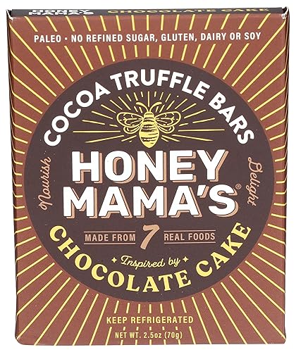 HONEY MAMAS Barra de trufa de cacao y pastel de chocolate, 2.5 onzas