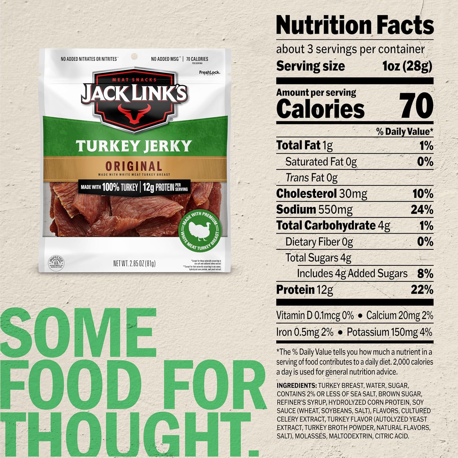Ja Link's Original Turkey Jerky - Bag - Ready to Eat Protein Sna -