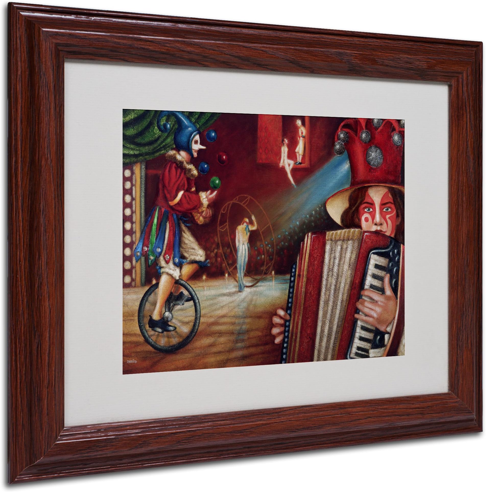 Spectator Artwork by Edgar Barrios, Wood Frame, 11 by 14-Inch