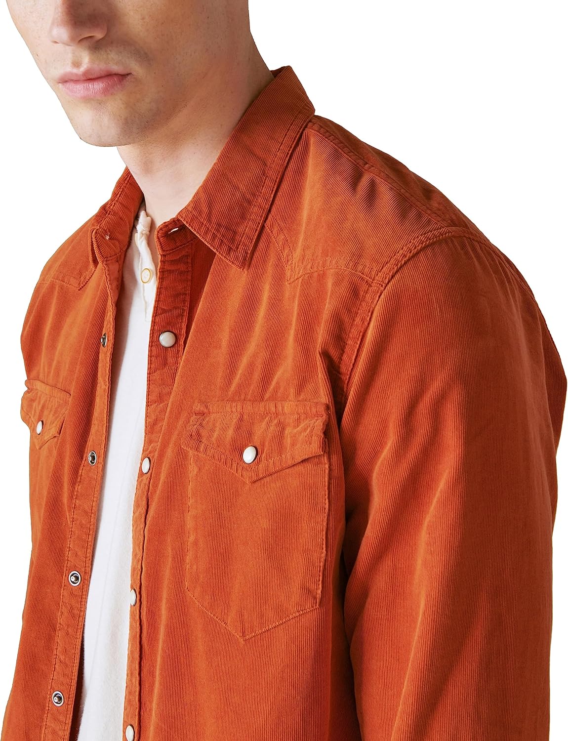 Lucky Brand Mens Lucky Brand Men's Corduroy Western Long Sleeve Shirt - Image 4