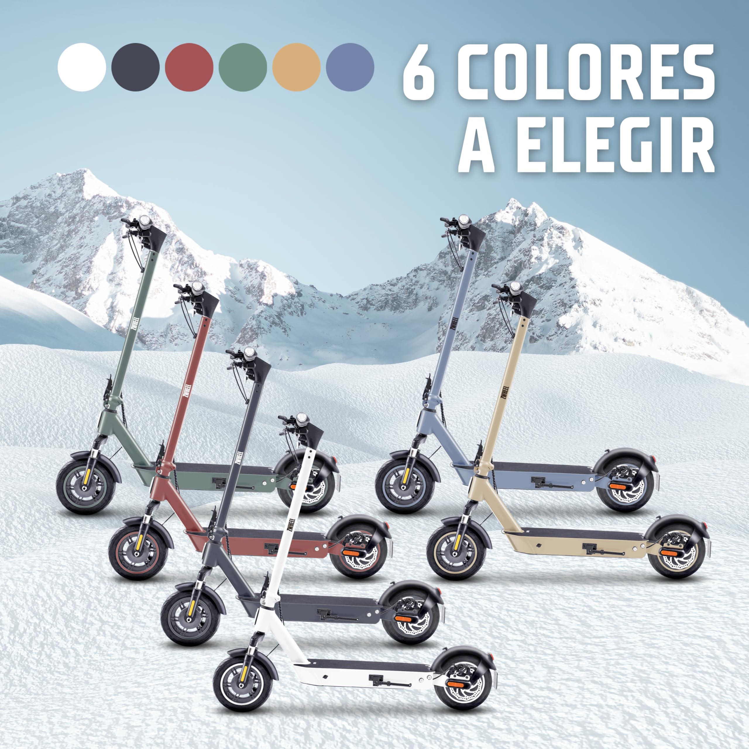 Patinete Eléctrico Adultos Homologado DGT 800W 50km Autonomía IP54 Ruedas 10" Llave NFC Intermitentes Doble Suspensión Frenos AER