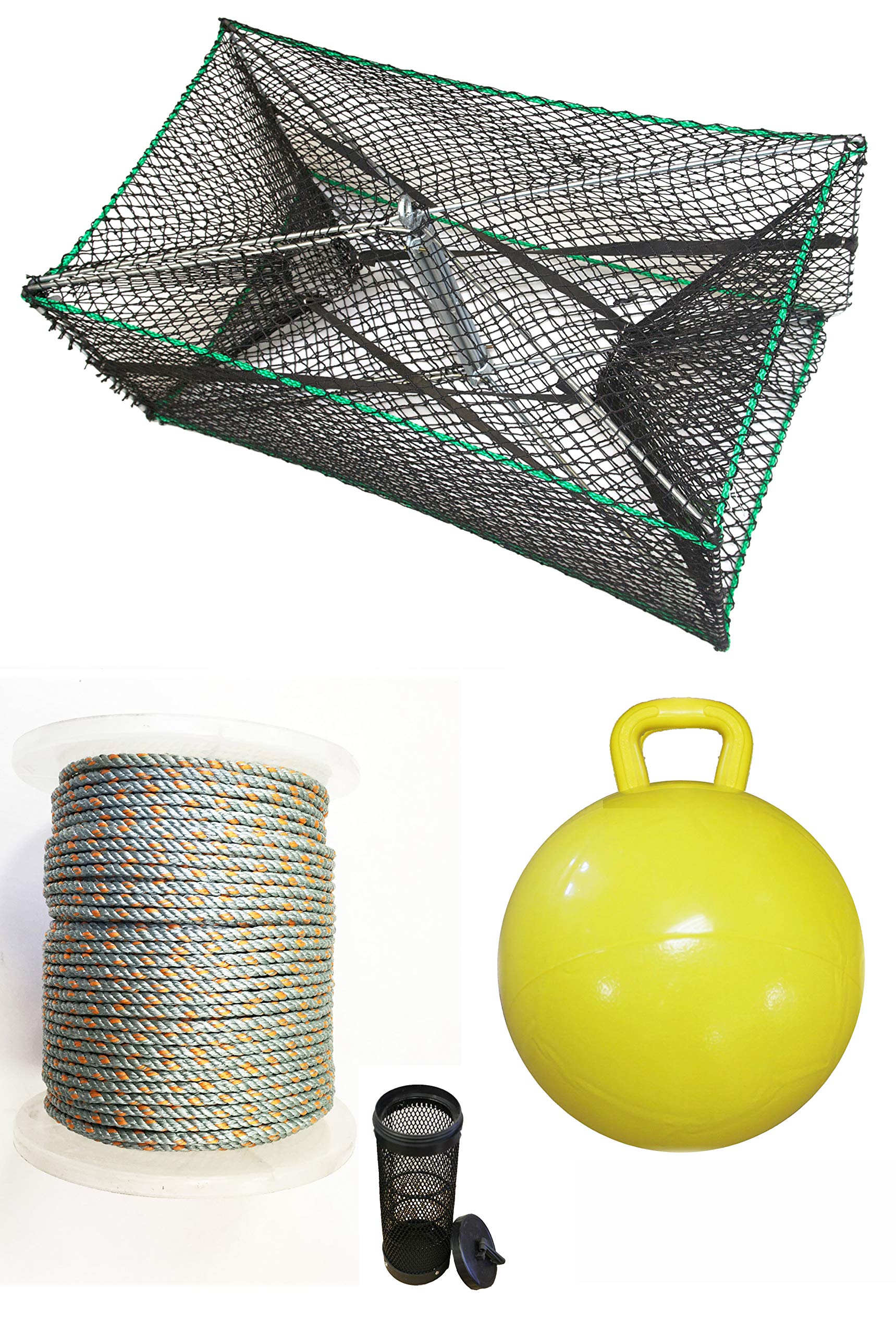 KUFA Sports Galvanized Steel Foldable Prawn Trap with Prawn Trap Accessory Combo (S32+PHL5)