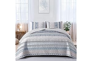 Cozy and Serene: WONGS BEDDING Full-Size Boho Quilt Set for a Tranquil Night's Rest