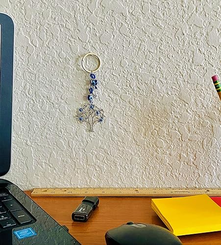 Miniatura 5 de LUCKBOOSTIUM Evil Eye Keychain & Protection, Evil Eye Car Hanging Ornament, Rear View Mirror Accessories, Home Decor